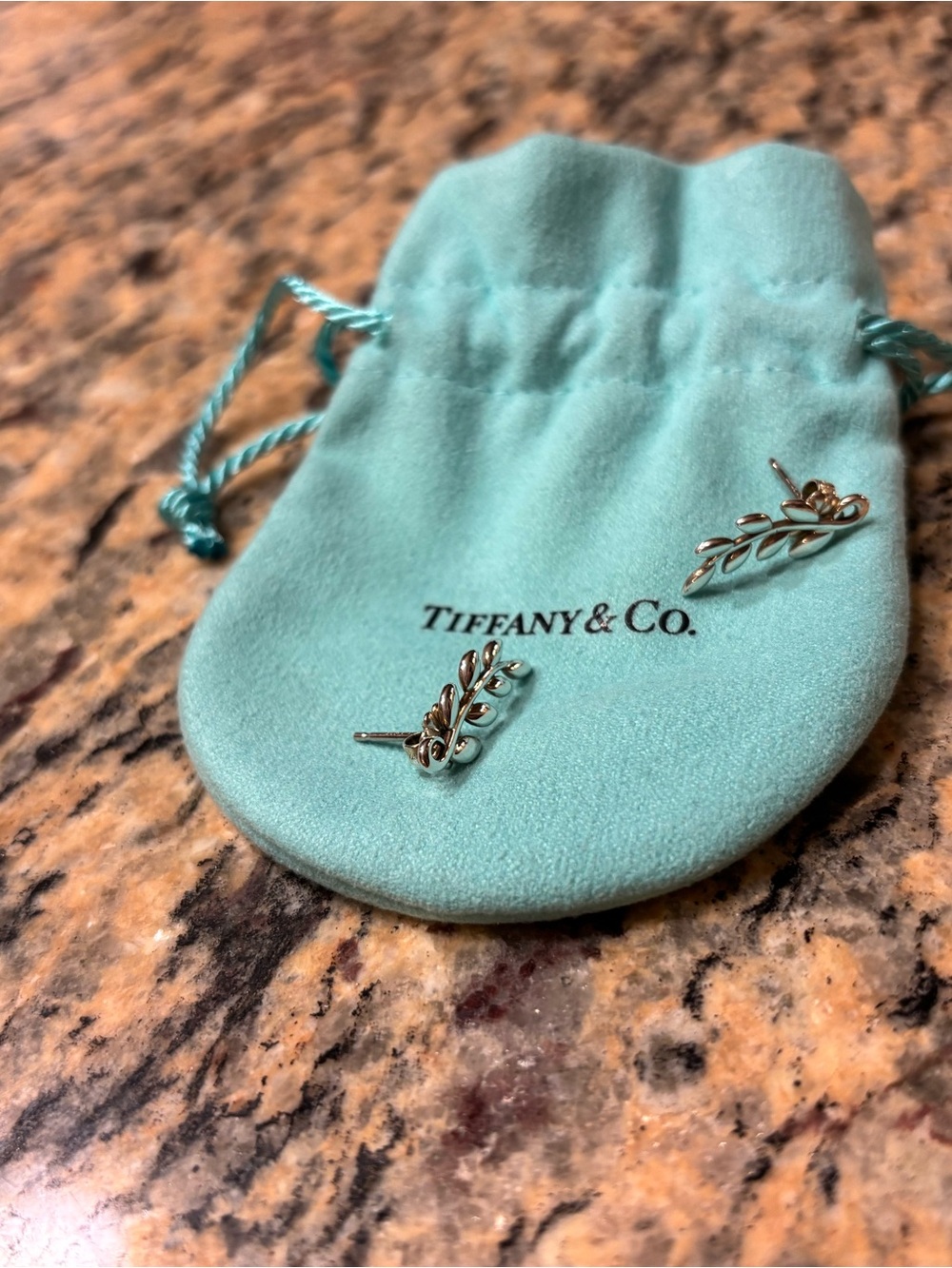 Tiffany & Co. Paloma Picasso® Olive Leaf Climber Earrings, EUC